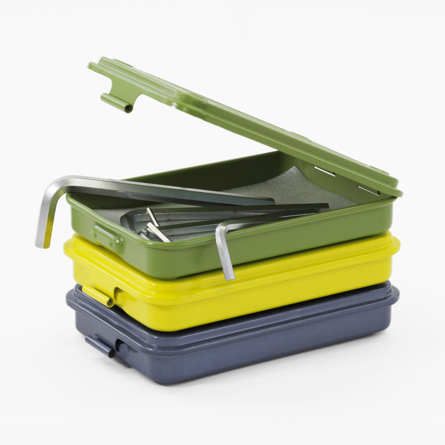 High-quality stackable steel box—ideal for organizing small things like documents, jewelry, and other treasures.