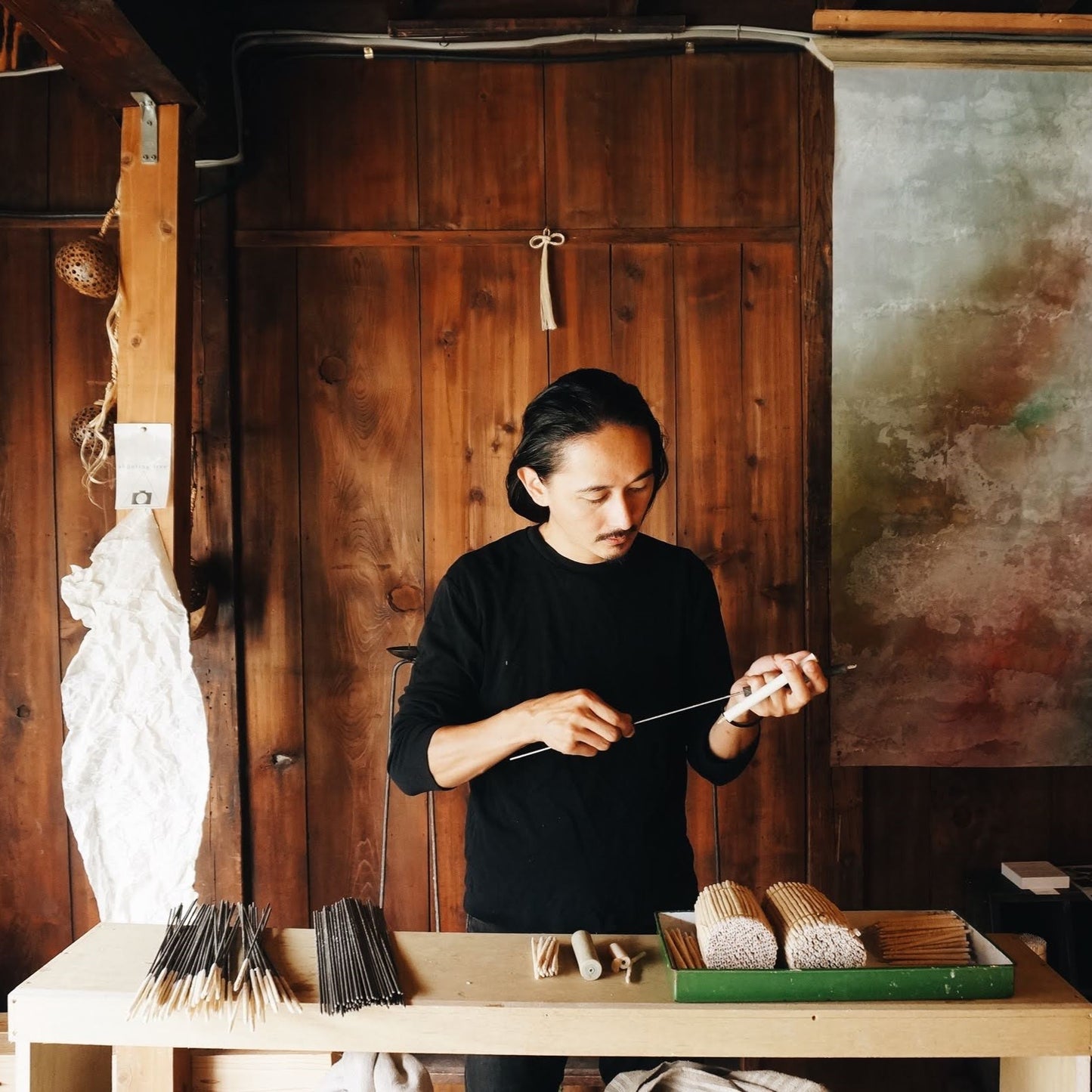 Haze - Set de quatre bougies japonaises traditionnelles - boîte en bois cadeau - Amerind Purification