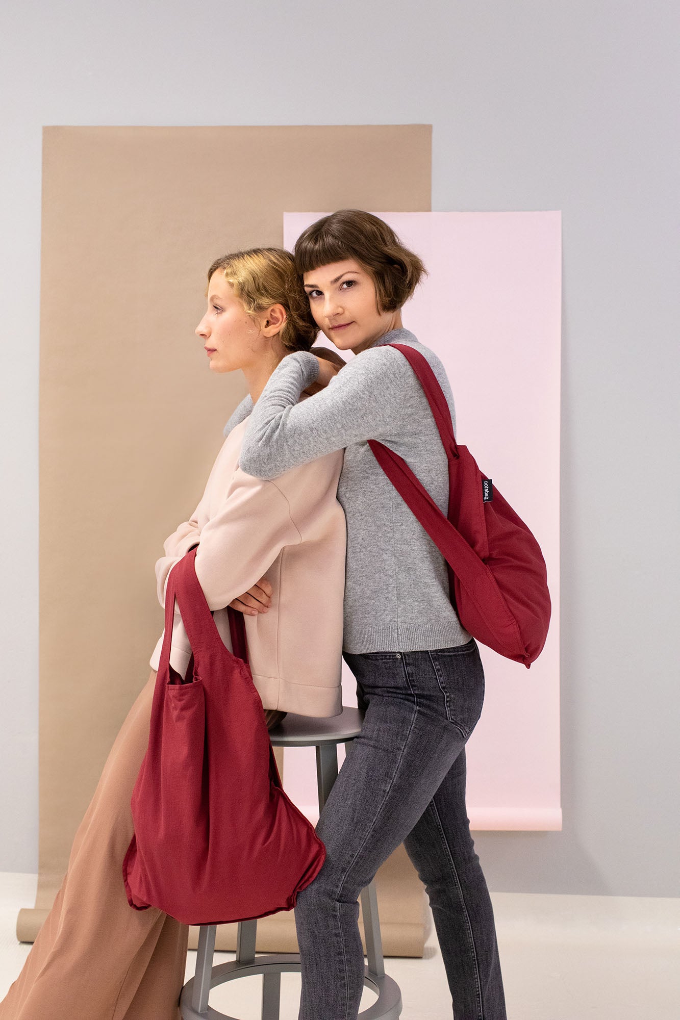 Notabag original foldable backpack wine red