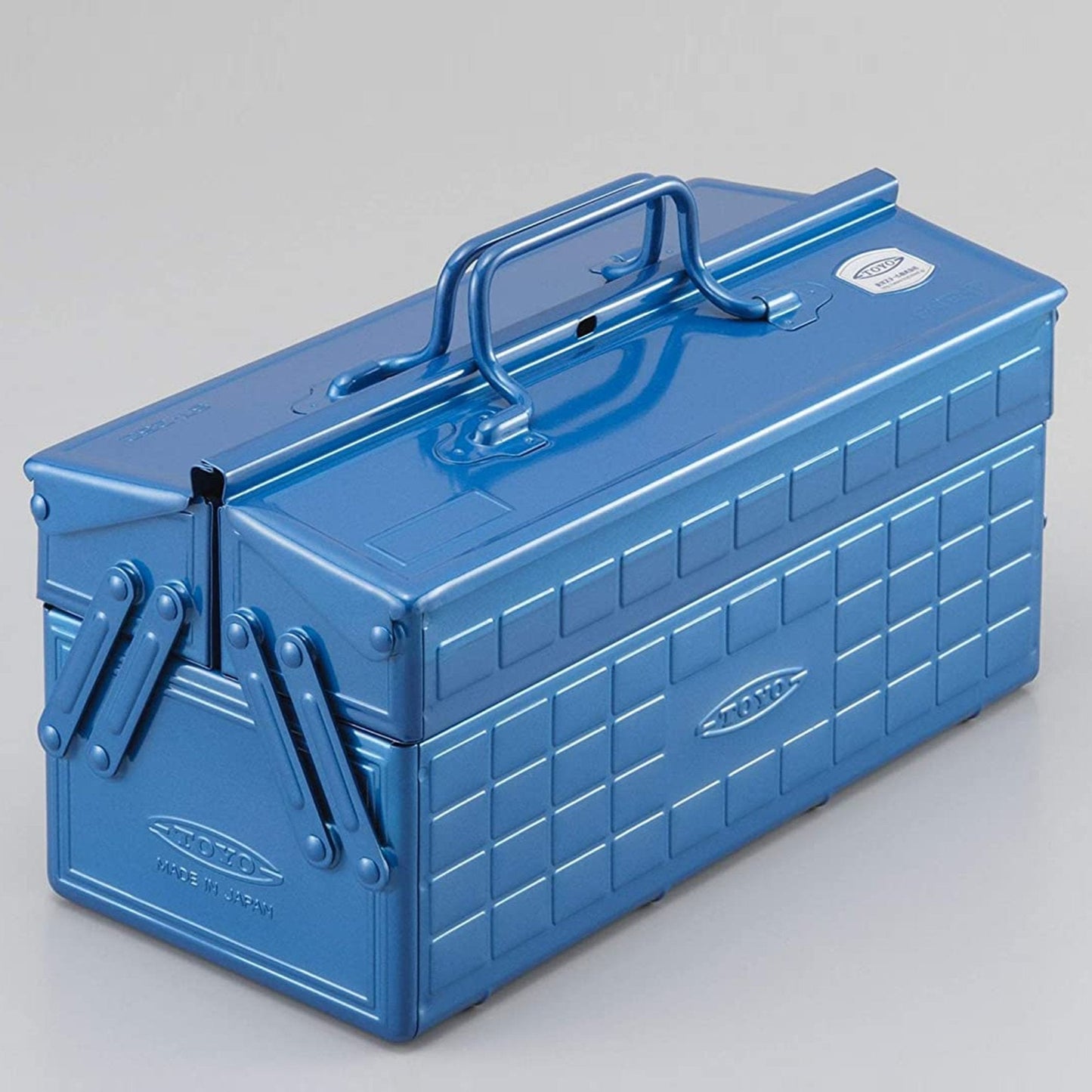Steel Toolbox with Cantilever Lid and Upper Storage Trays, style ST-350