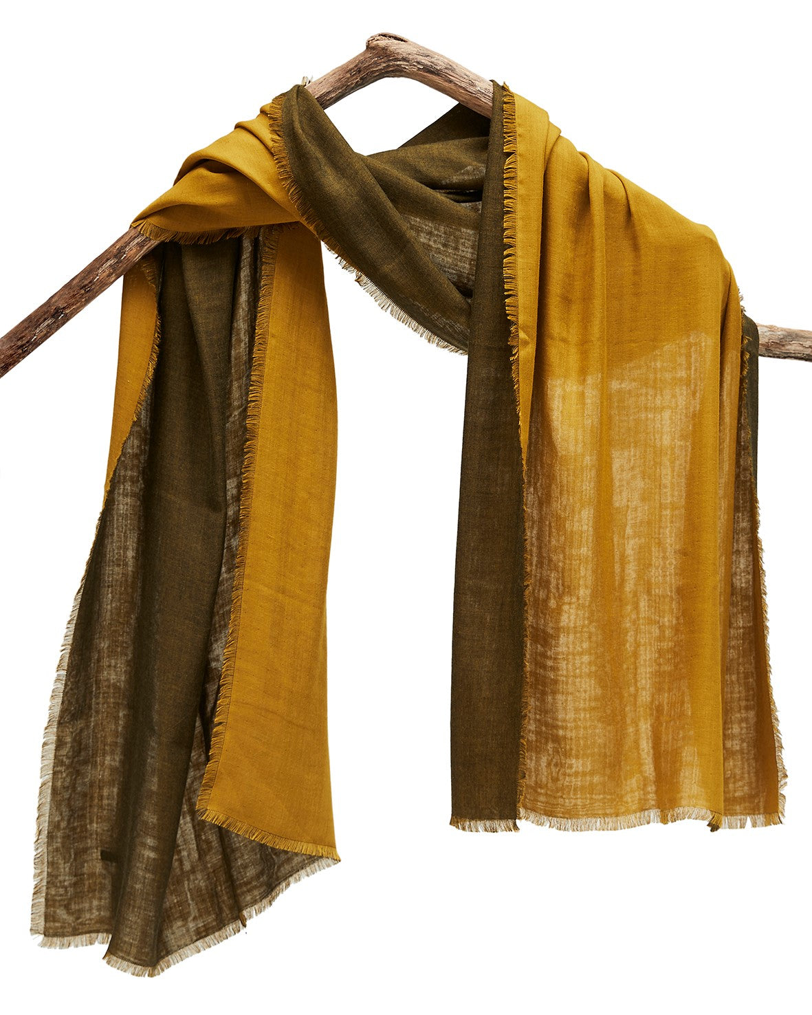 Marumasu - tencel scarve - yellow & olive
