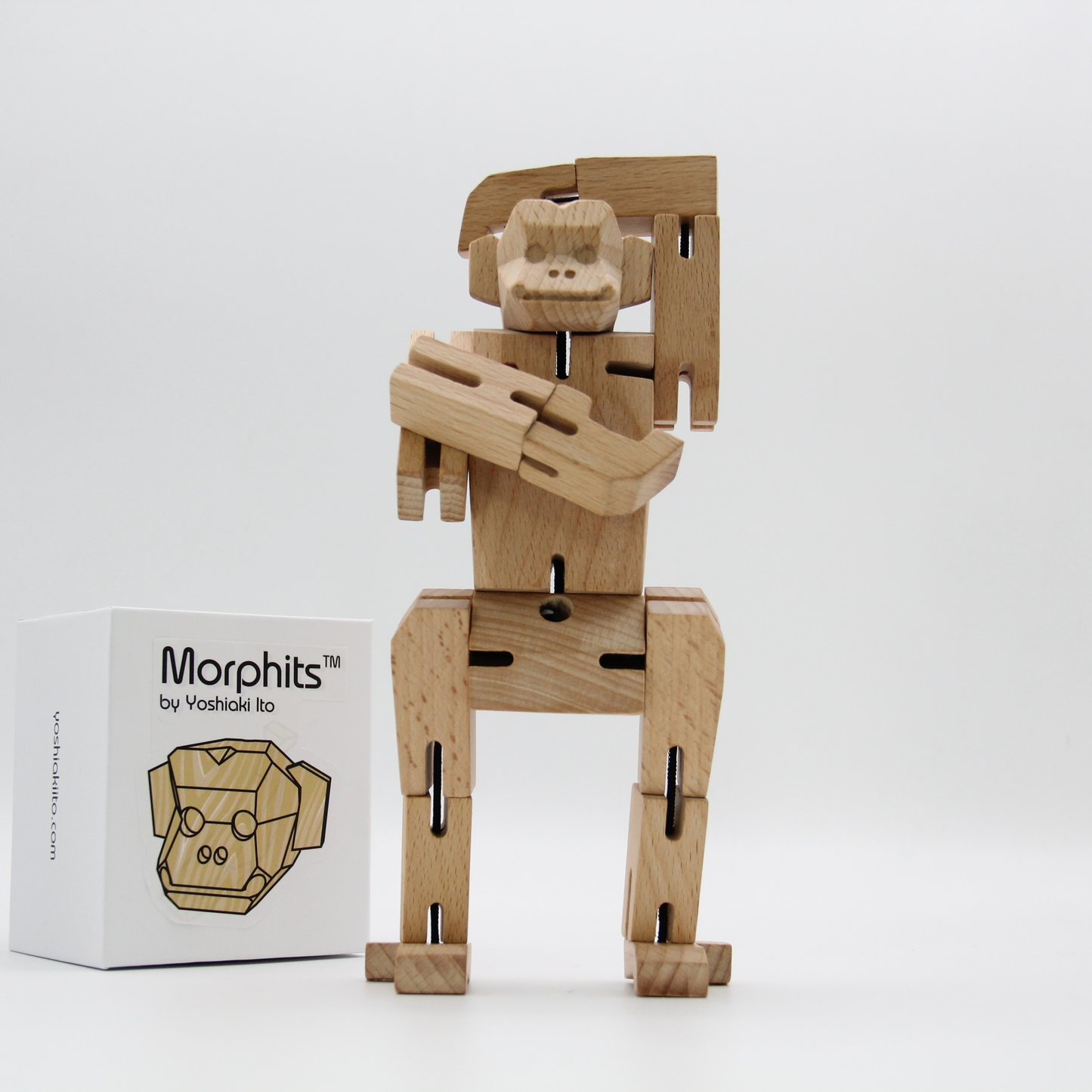 Morphits - Yoshiaki Ito - Cuboid Wooden Monkey