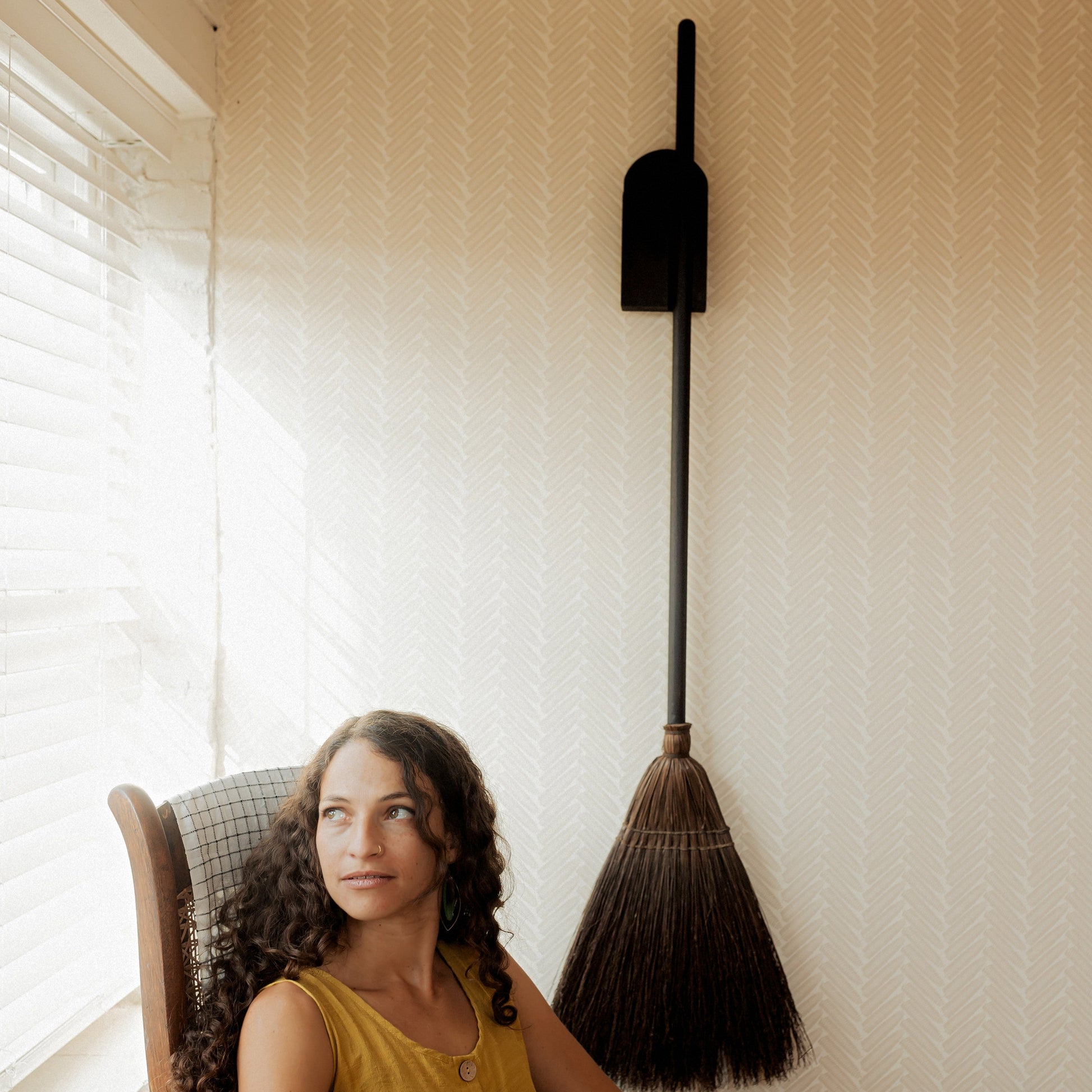 Soustainable, hand-crafted, wooden broom holder for the wall. Display your beautiful Sunhouse Craft broom in your home. 