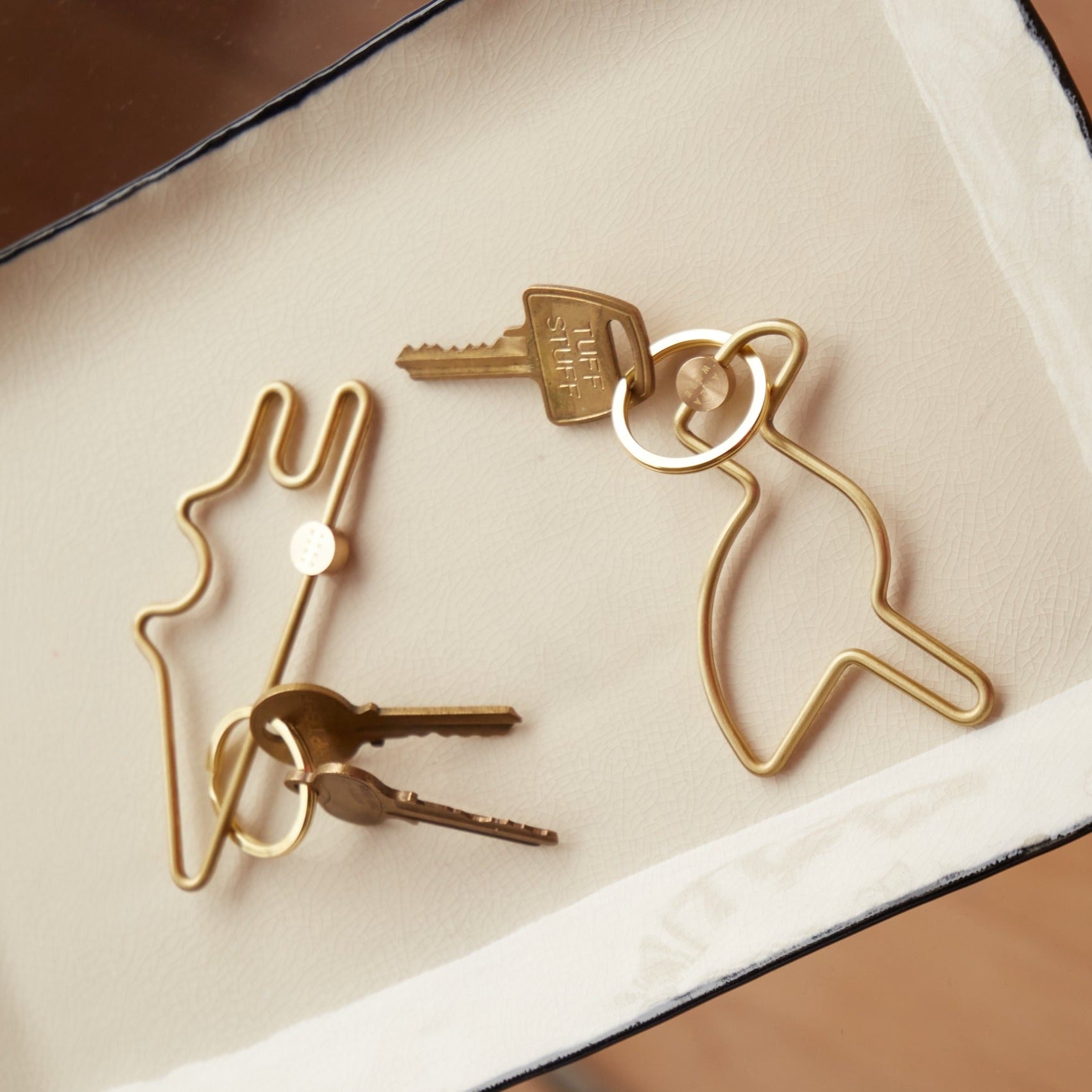 brass key ring animal shape