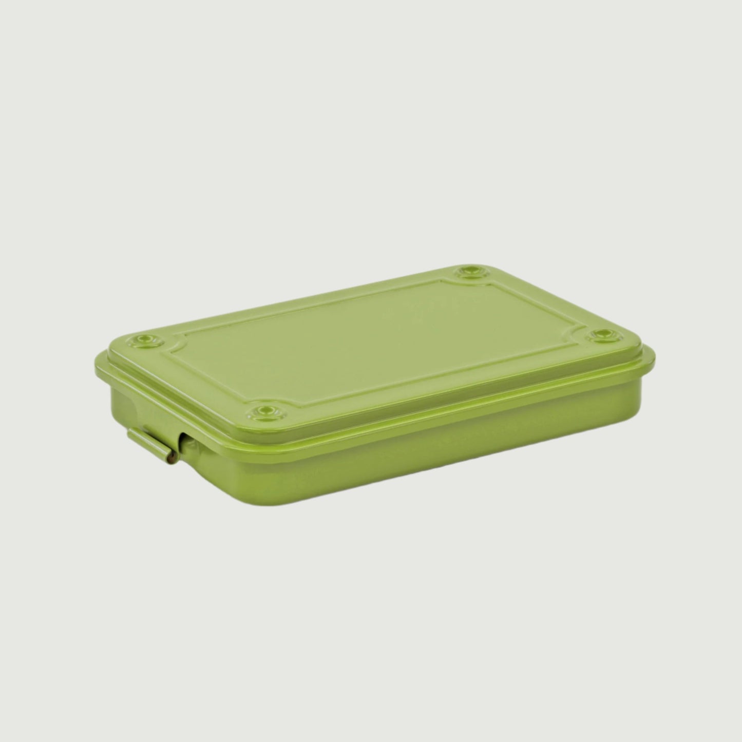 small stackable storage box - japanese tea green - made in Japan by toyo steel