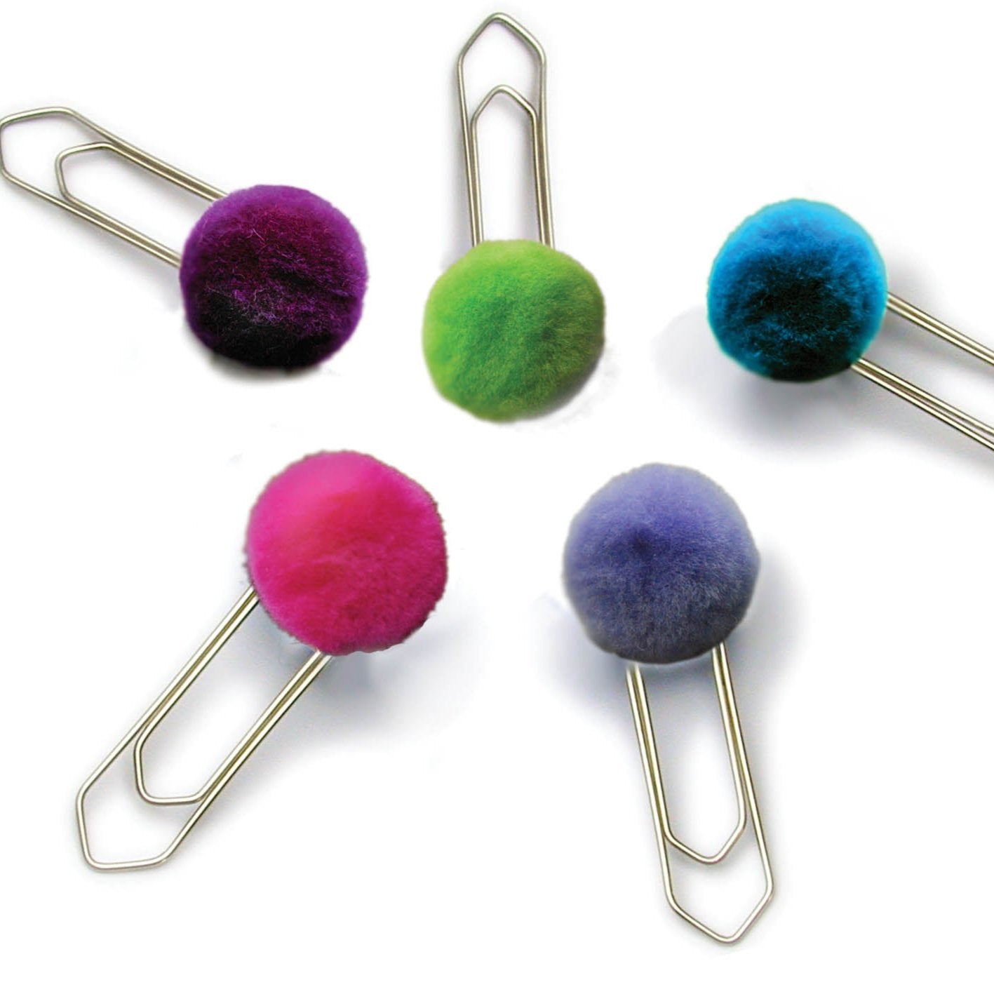 paperclip with colourful felt pompon - made in Switzerland - by tät tat