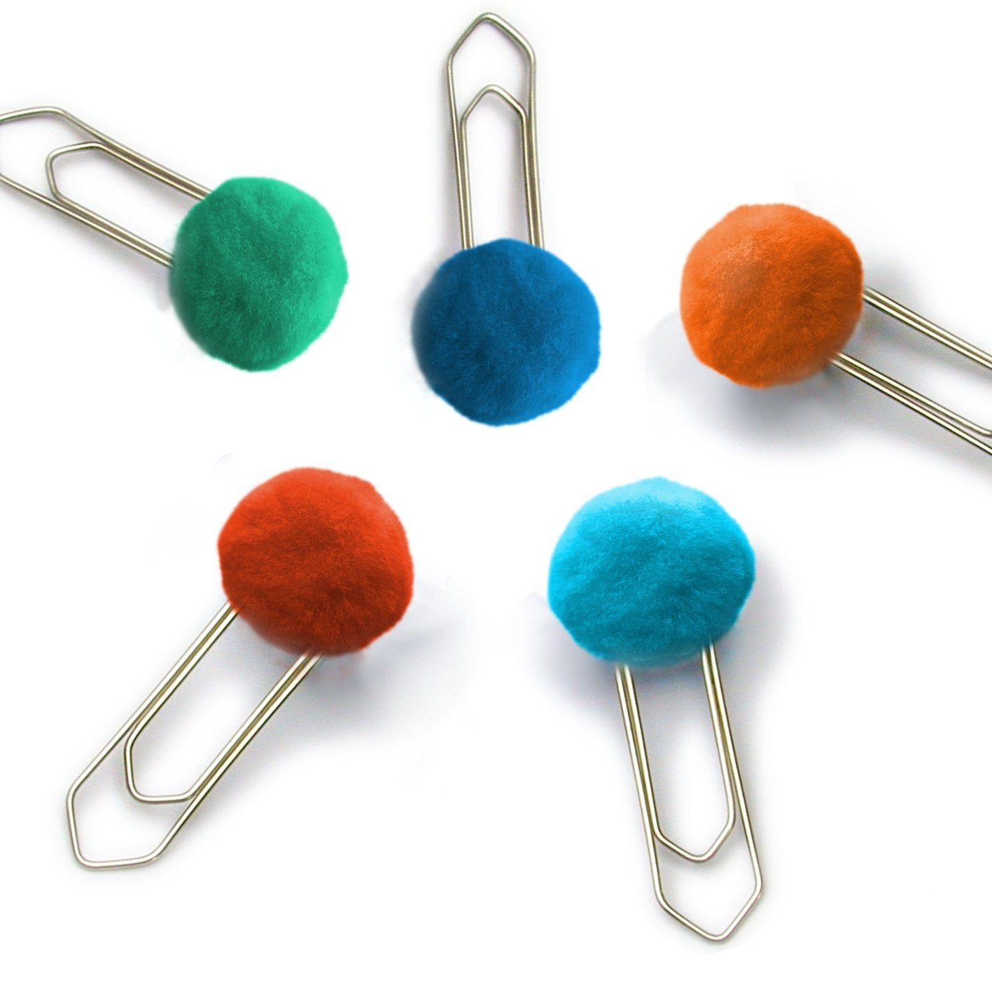 paperclip with colourful felt pompon - made in Switzerland - by tät tat