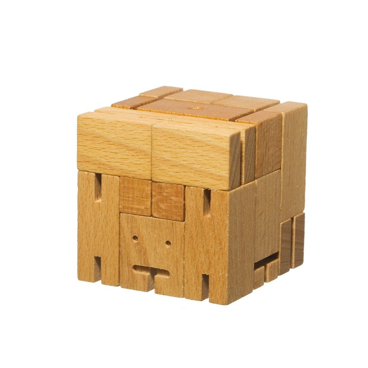 Cubebot natural wooden robot