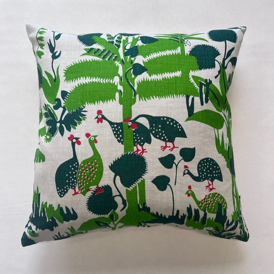 Gudme Leth - pillow with linen cover guinea fowl - danish textile design