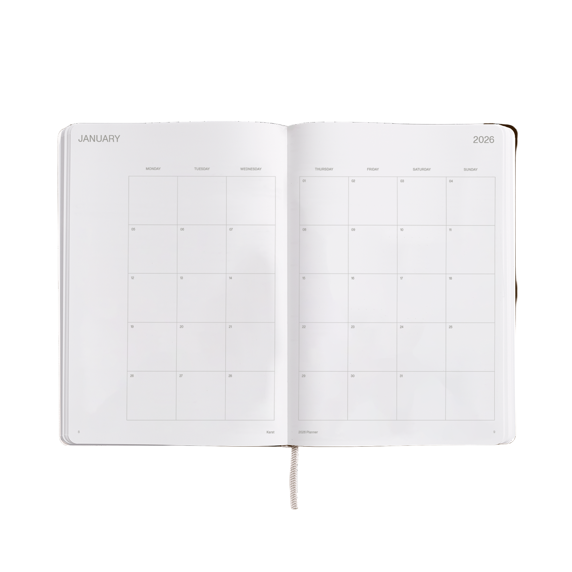 2026 weekly planner A5 - made of stone paper - smooth - waterresistant - made of paper that is tree-free and acid-free
