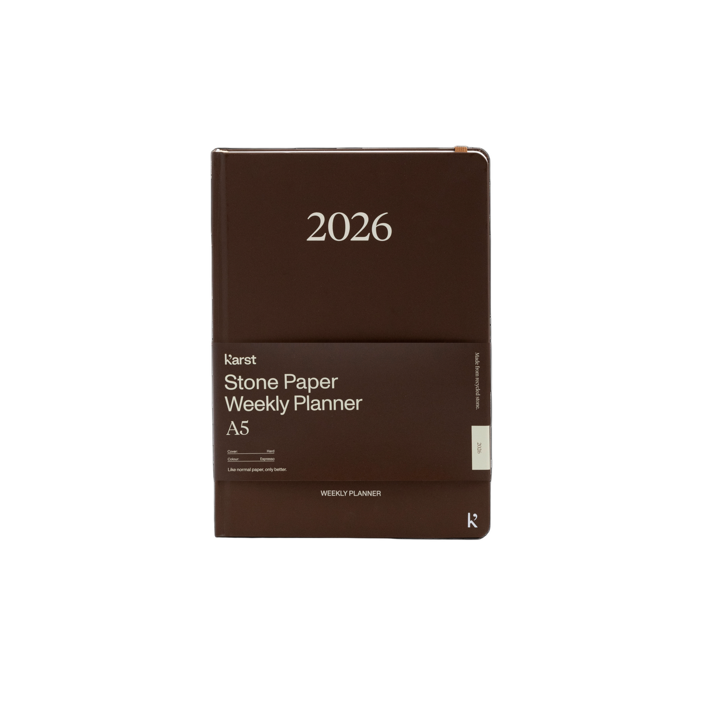 Weekly planner 2026 - size A5 - made of stone paper - ecological - acid-free paper - tree-free