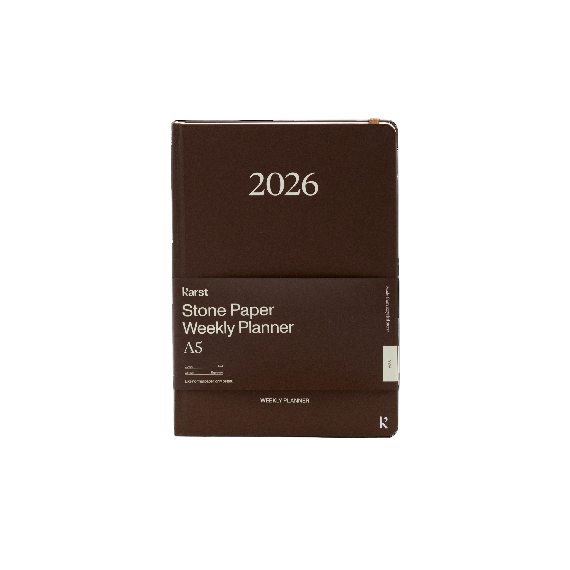Weekly planner 2026 - size A5 - made of stone paper - ecological - acid-free paper - tree-free