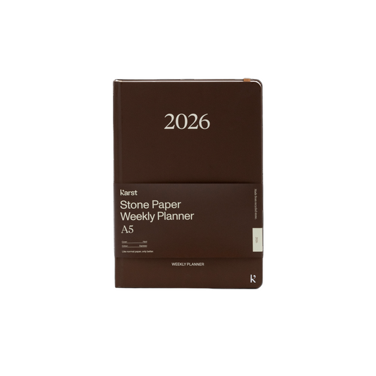 Weekly planner 2026 - size A5 - made of stone paper - ecological - acid-free paper - tree-free