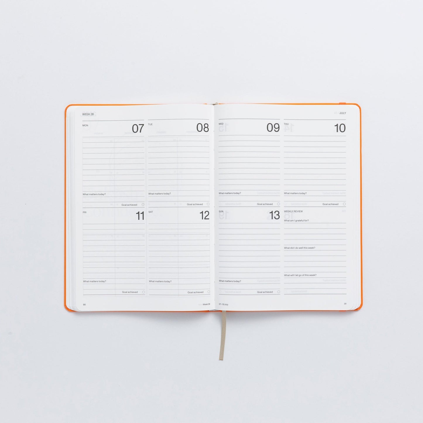 2025 weekly planner - orange - made of recycled stone paper - karst