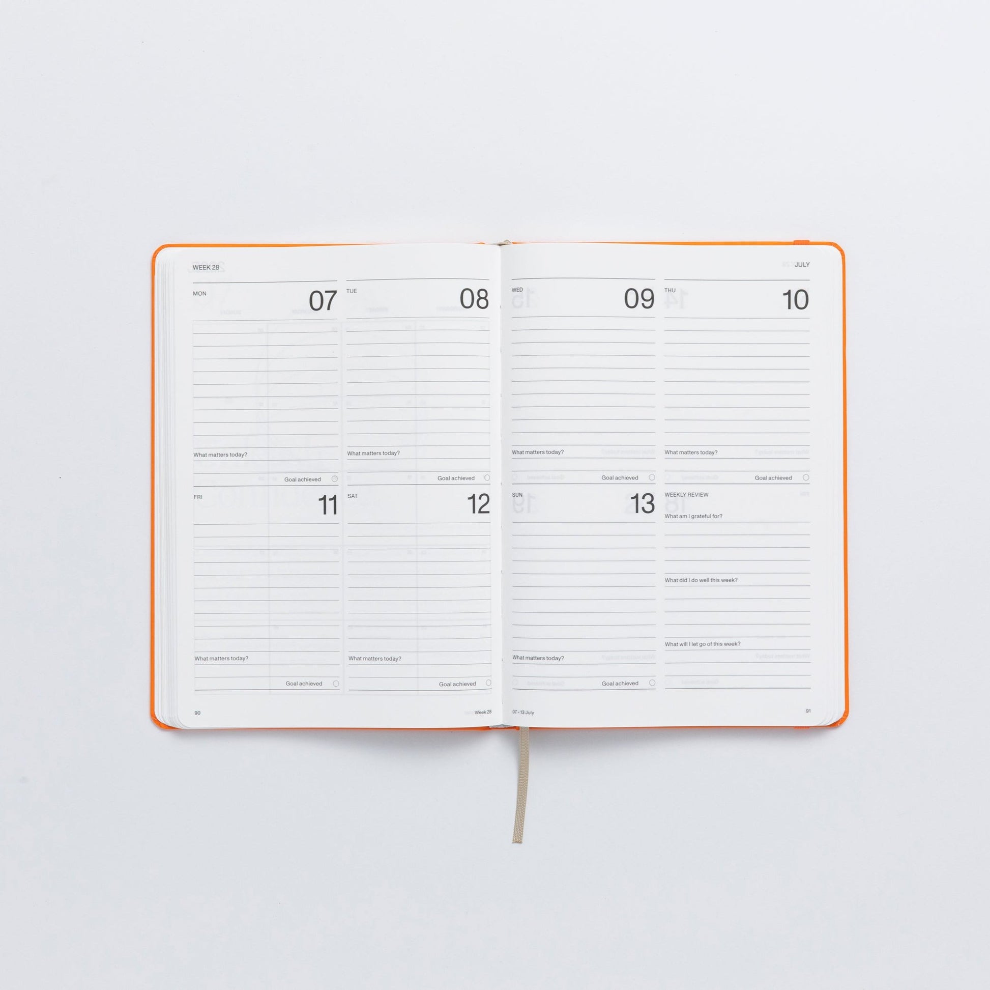 2025 weekly planner - orange - made of recycled stone paper - karst