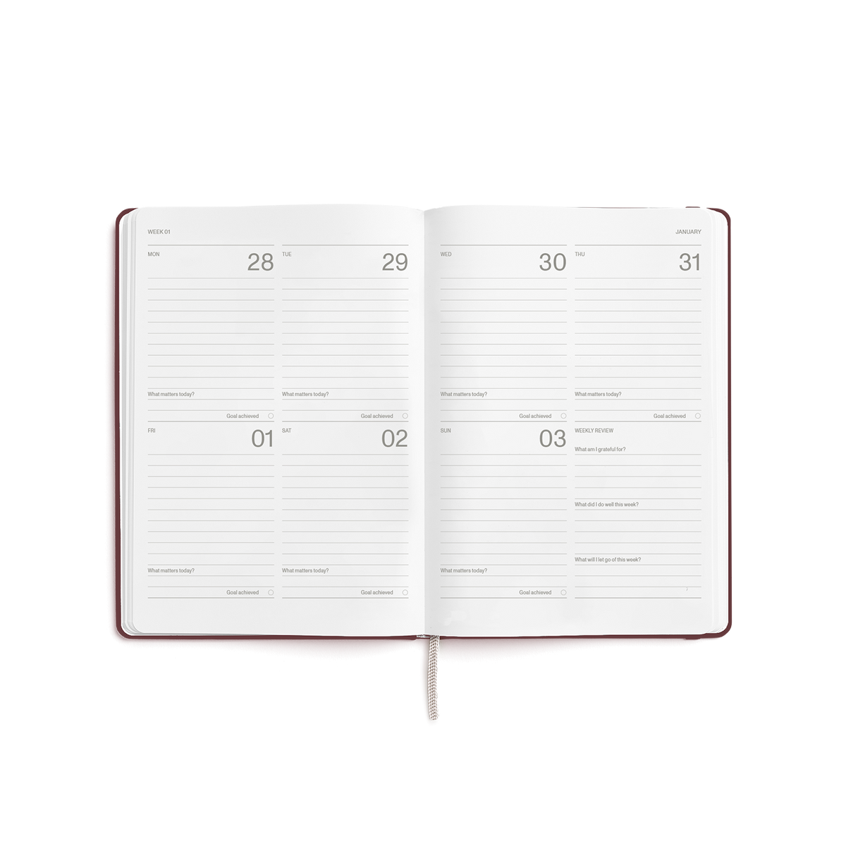 Karst - Stone Paper Collection - 2027 Weekly Planner - burgundy