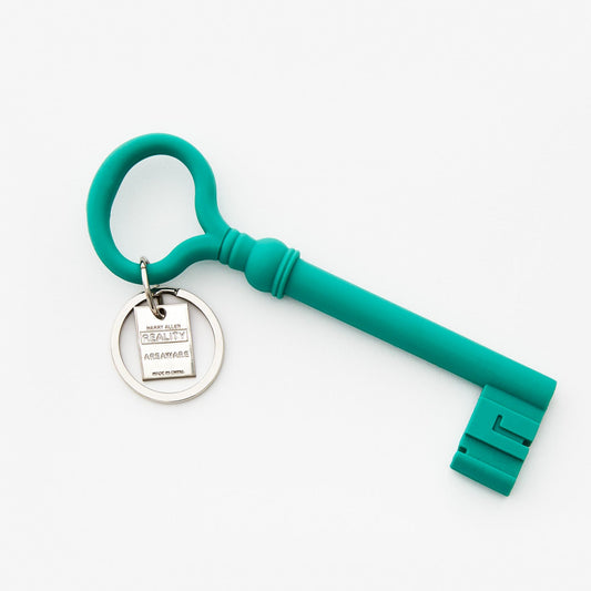 Silicone keychain with a stainless steel ring – available in bold or soft colors to match any style.