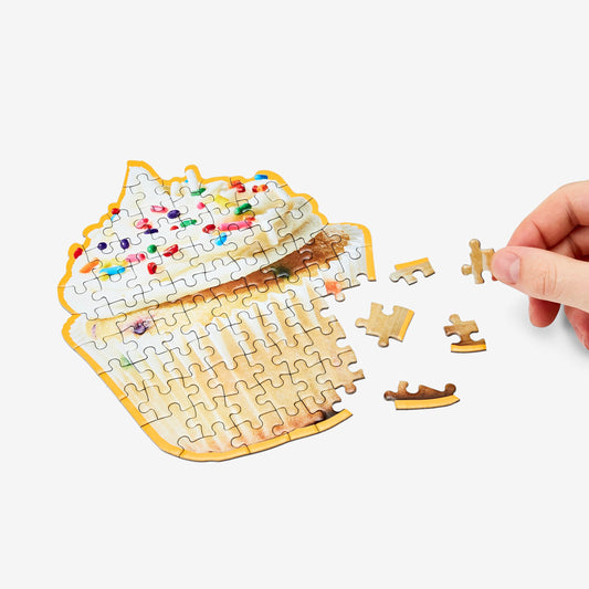 food-shaped miniature jigsaw puzzle - cupcake - from areaware