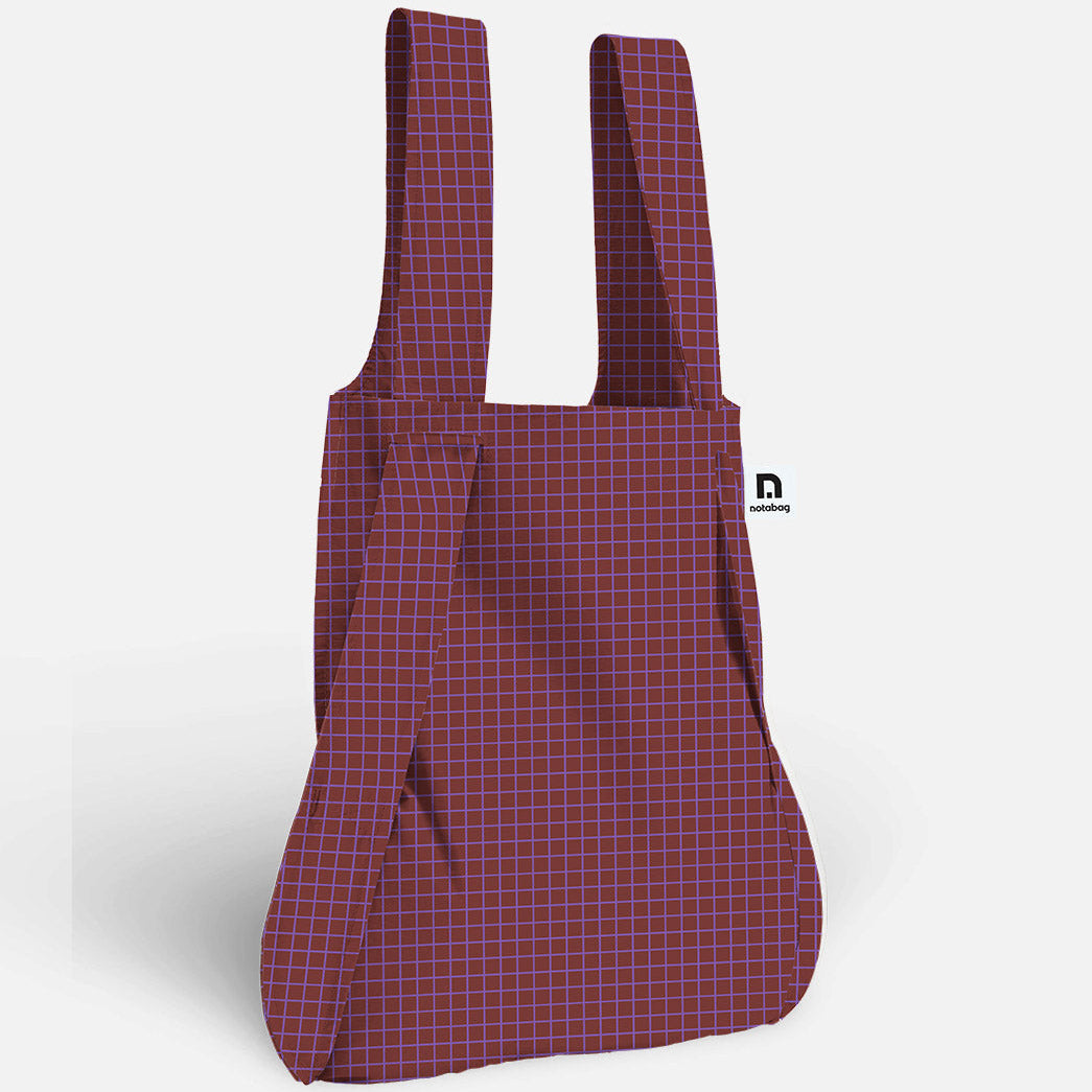 Foldable bag & backpack - in color plum