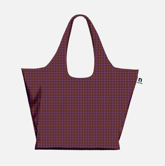 Spacious, foldable shopping tote in stylish new plaid pattern from notabag - don't leave home without your notabag