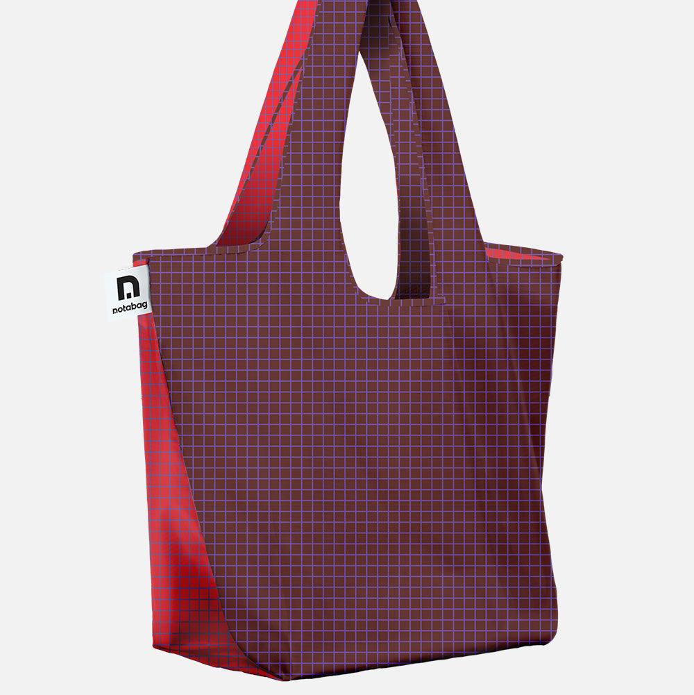 Foldable shopping tote in soft plaid pattern - from the trendy & stylish JAM collection from notabag