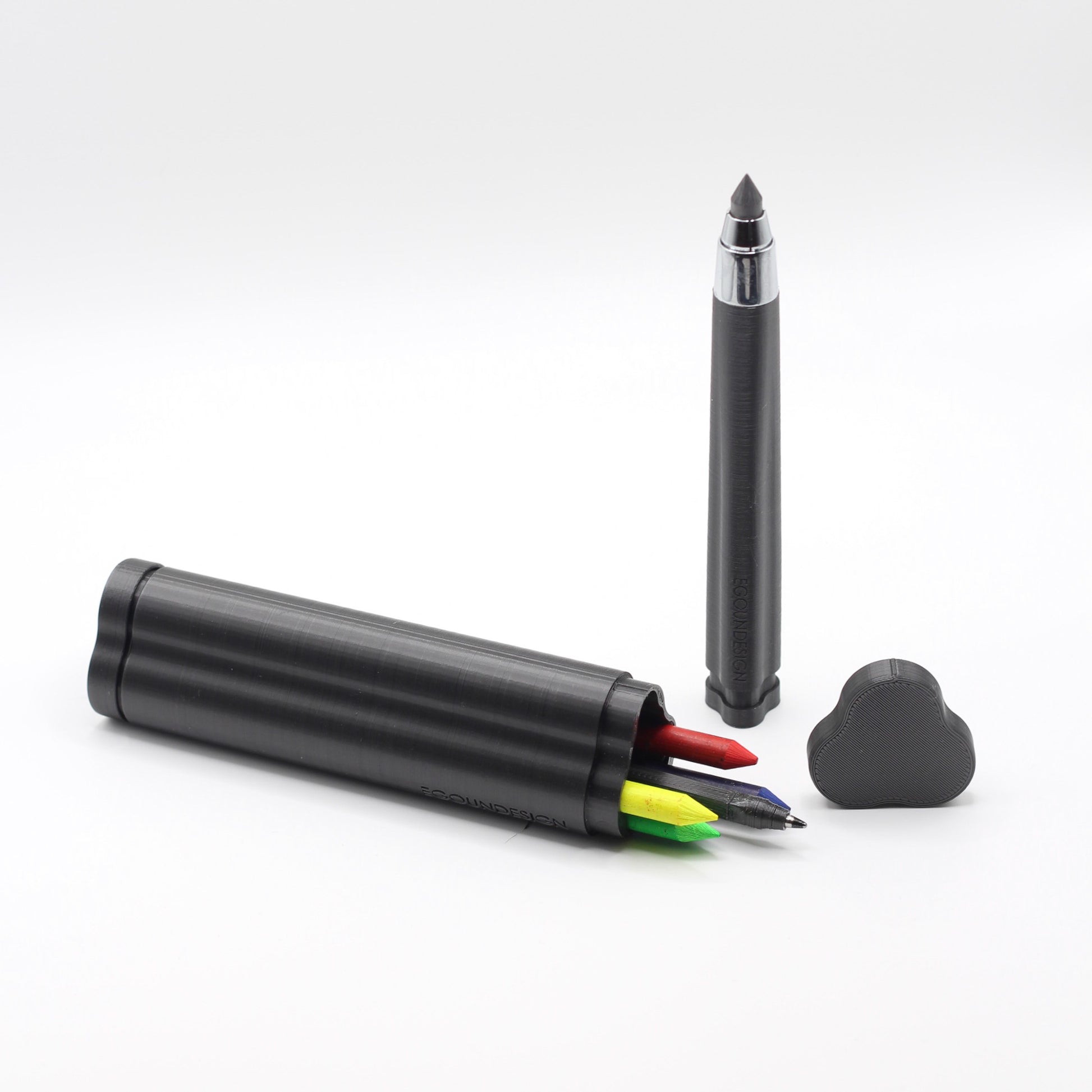 Trilobyme - multifunctional artist pencil with color markers & ball point pen function - designed by Achille Castiglioni and 3D printed in Italy