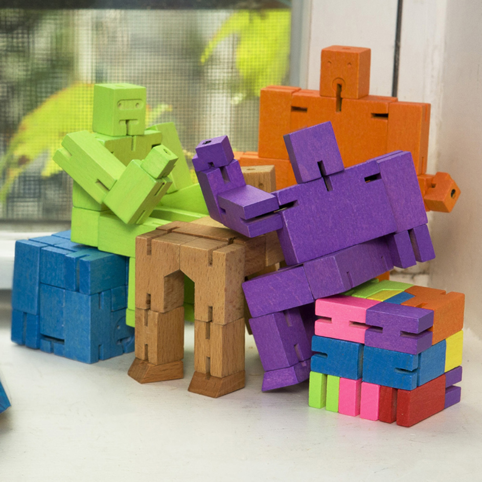 Cubebot colorful wooden robots