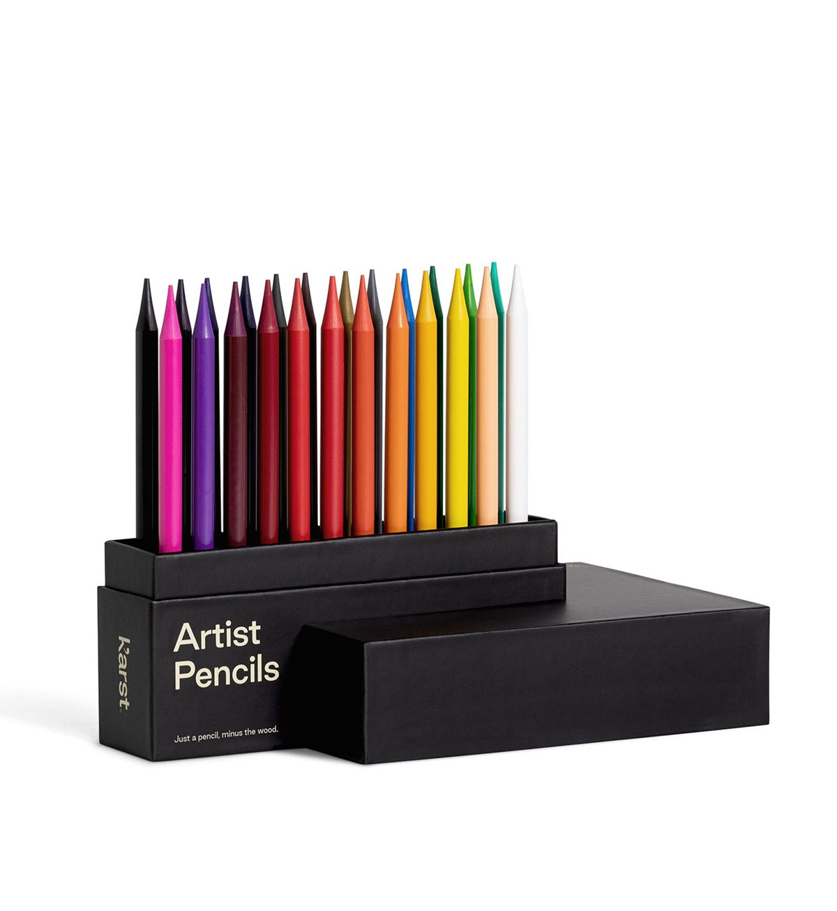 woodless artist pencils in black gift box, set of 24, from karst goods