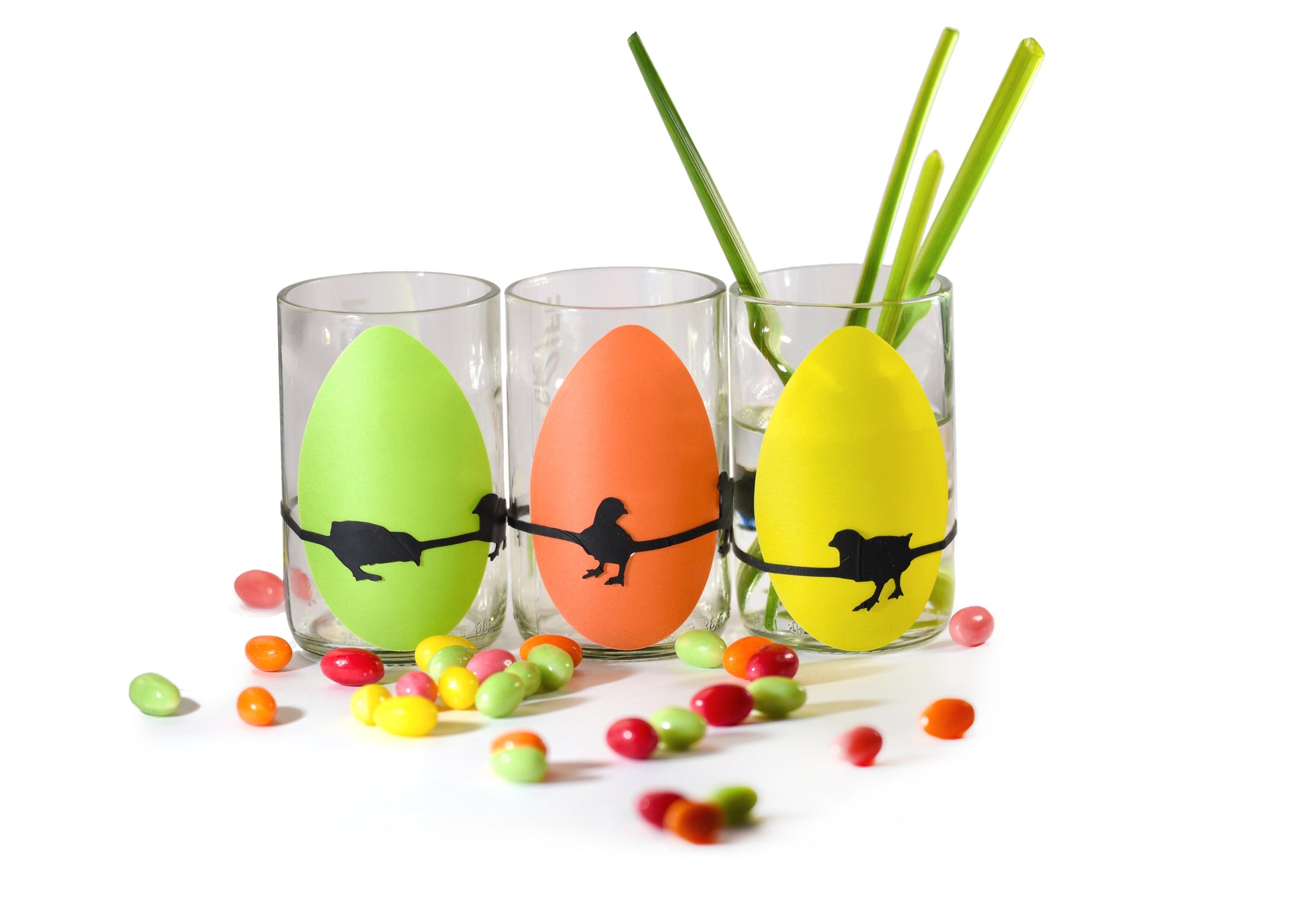 rubber bands in the shape of little chicks - made of recycled bicycle tubes - charming Easter decoration