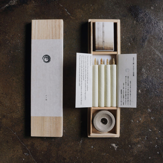 Haze - Set de quatre bougies japonaises traditionnelles - boîte en bois cadeau - Shinto Purification