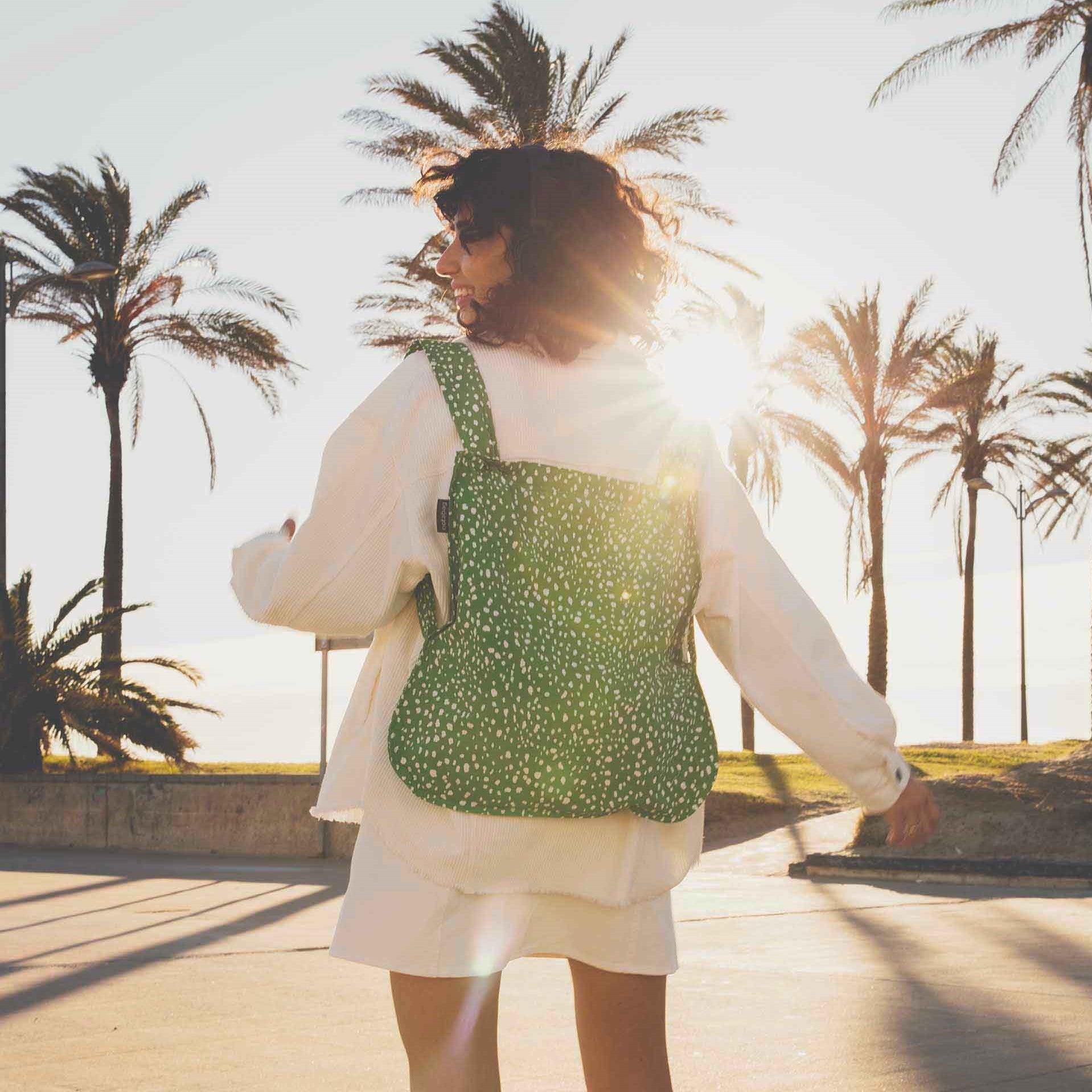Notabag green sprinkle foldable backpack