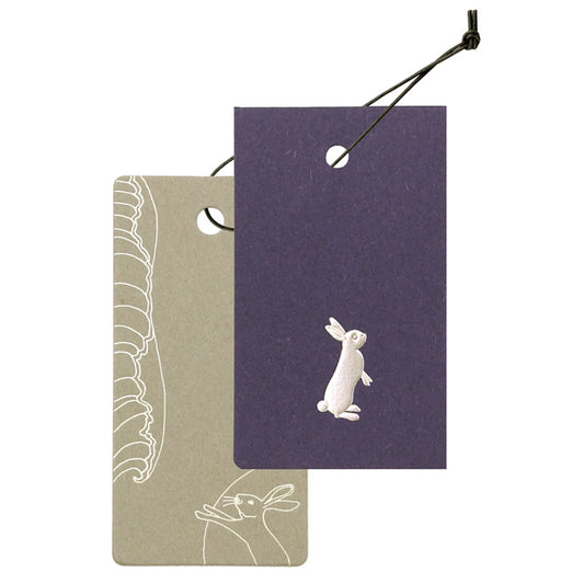 Yamazakura - Cashico - embossed mini card with silver foil printing - rabbit