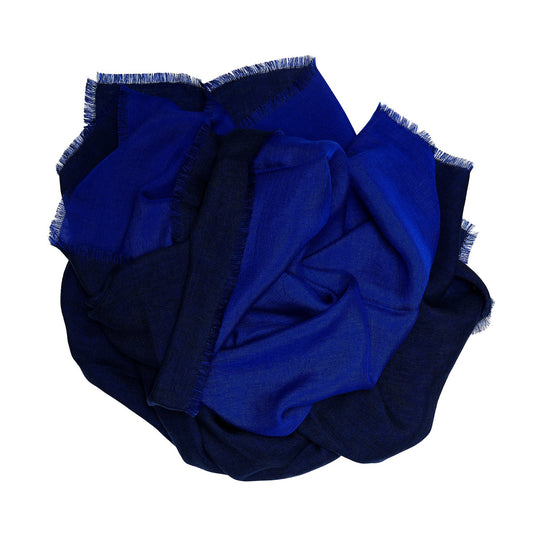 Marumasu - écharpe en tencel - bleu et gris