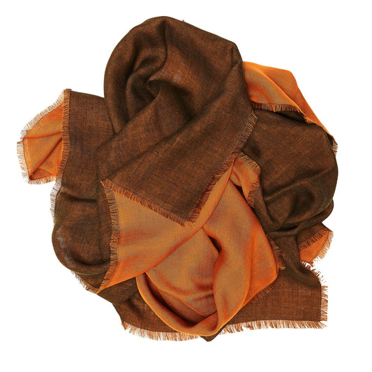 Marumasu - écharpe en tencel - topaze et brun