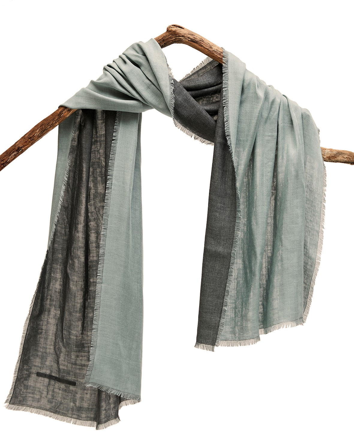 Marumasu - tencel scarve - watergreen & soft grey