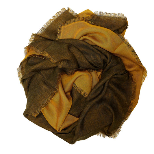 Marumasu - écharpe en tencel - jaune et olive