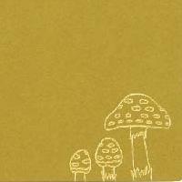 Yamazakura - Cashico - embossed mini card with gold foil printing - mushroom