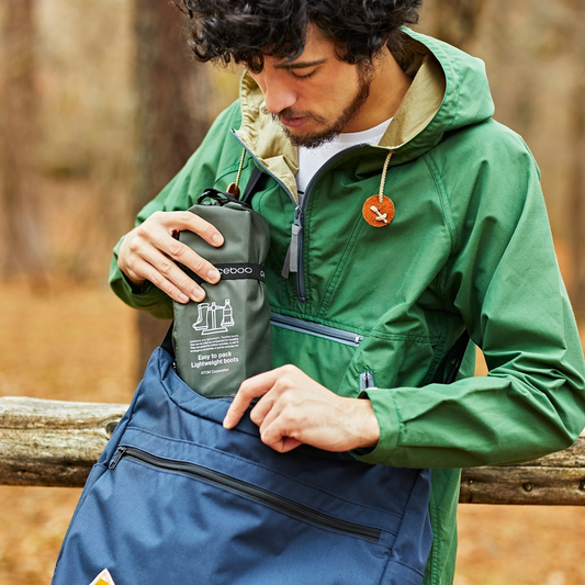 Super compact, lightweight, and durable rubber boots. Fits easily in hand luggage for ultimate portability.