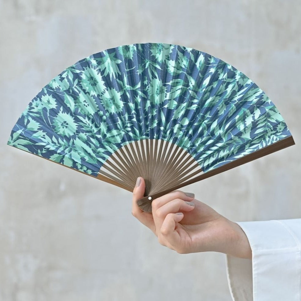 Folding Fan - Fan Fun Kyoto - Botanical mint