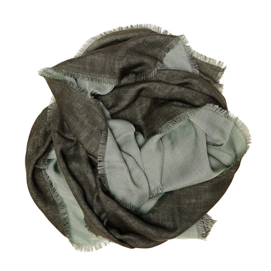 Marumasu - écharpe en tencel - vert d'eau &amp; gris doux