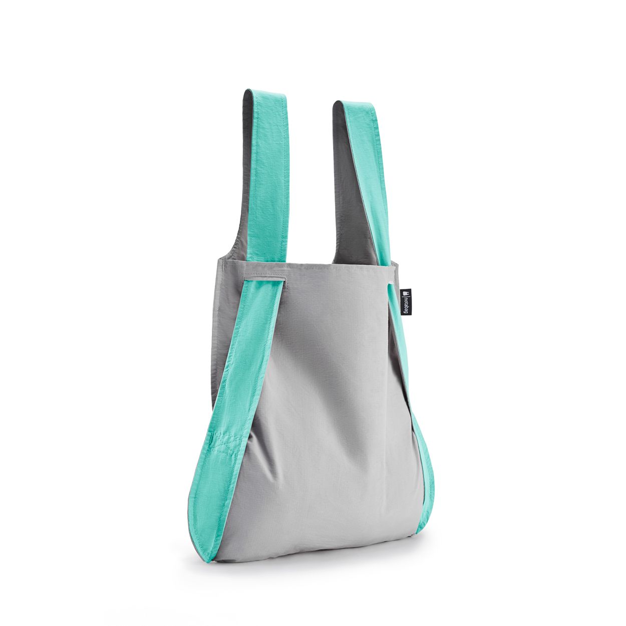 Notabag original mint grey foldable bag and backpack